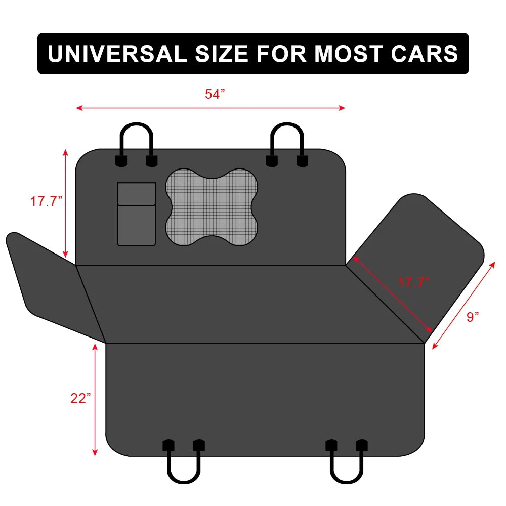 Waterproof Dog Car Seat Cover with Mesh Window