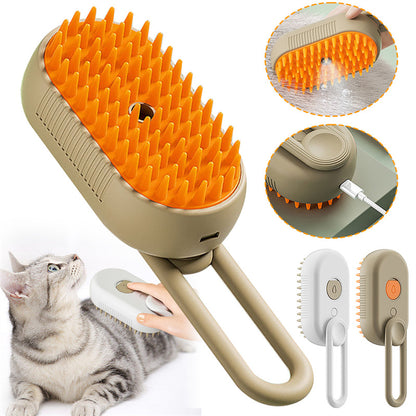 3-in-1 Steam Pet Grooming Brush – Remove Loose Fur & Reduce Shedding