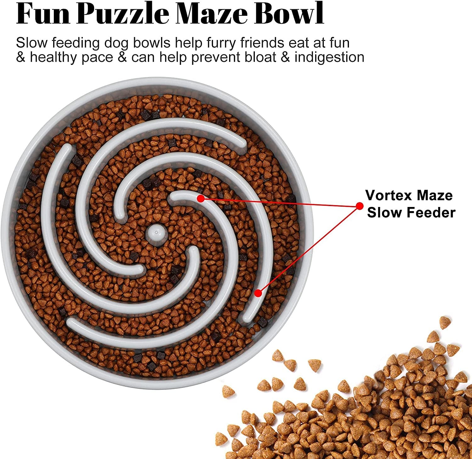 Slow Feeder Dog Bowl – Maze Puzzle Bowl for Dogs