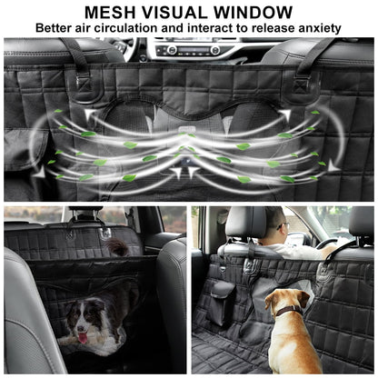Waterproof Dog Car Seat Cover with Mesh Window