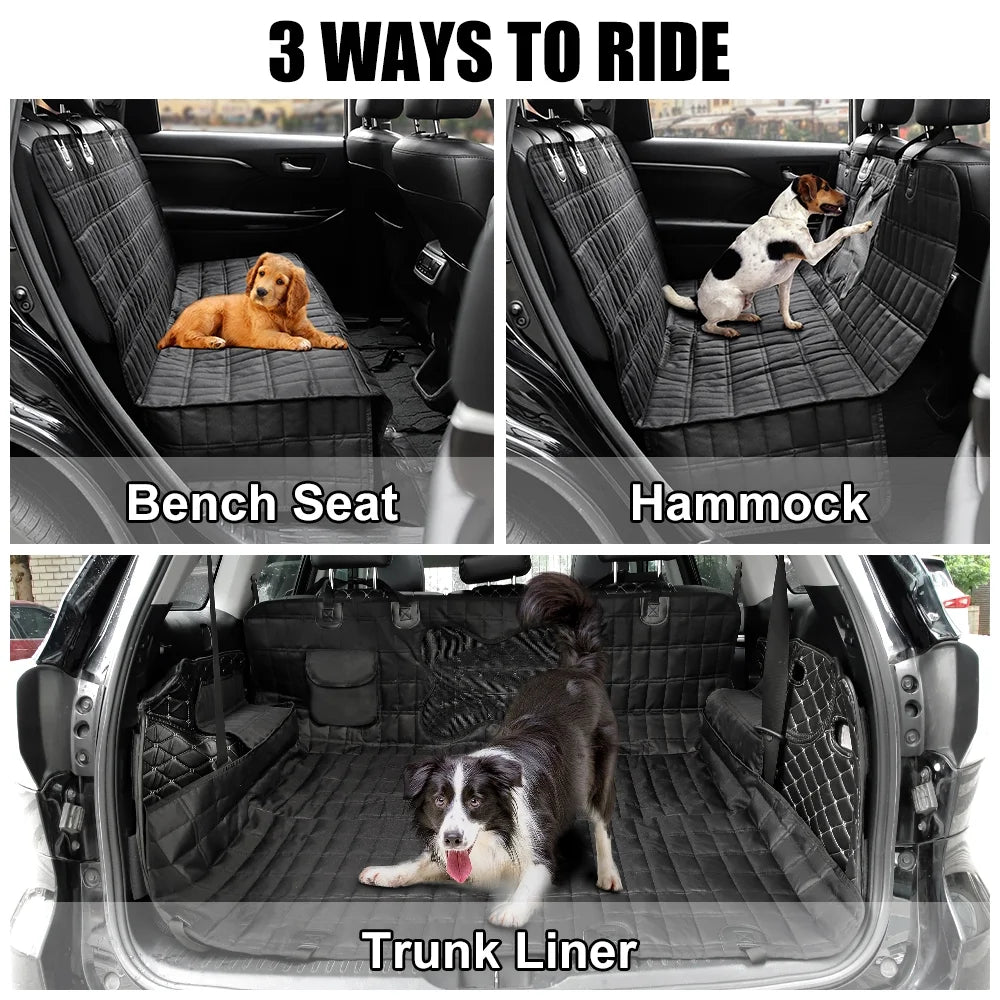 Waterproof Dog Car Seat Cover with Mesh Window