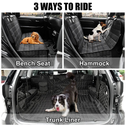 Waterproof Dog Car Seat Cover with Mesh Window