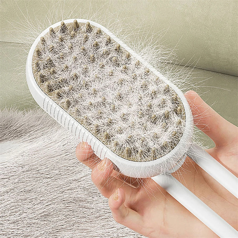 3-in-1 Steam Pet Grooming Brush – Remove Loose Fur & Reduce Shedding
