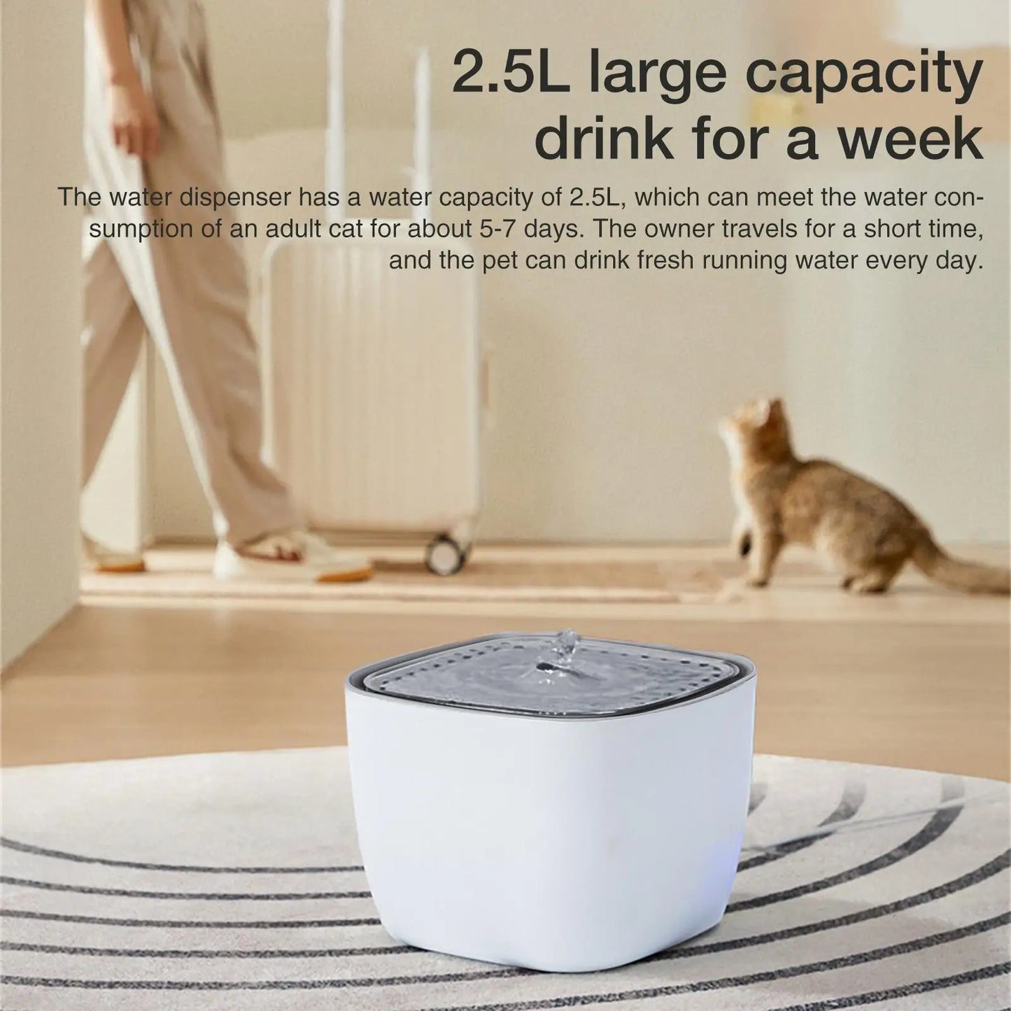 Smart LED Pet Water Fountain – 2.5L Water Dispenser for Cats & Dogs