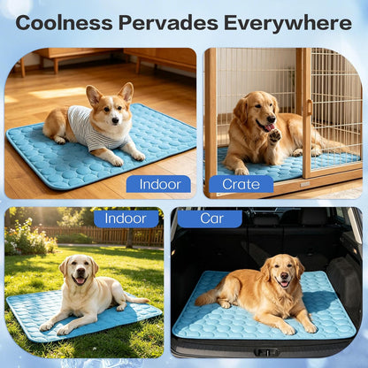 Cooling Pet Mat – Self-Cooling Washable Pad for Dogs & Cats | Non-Slip Summer Cooling Bed