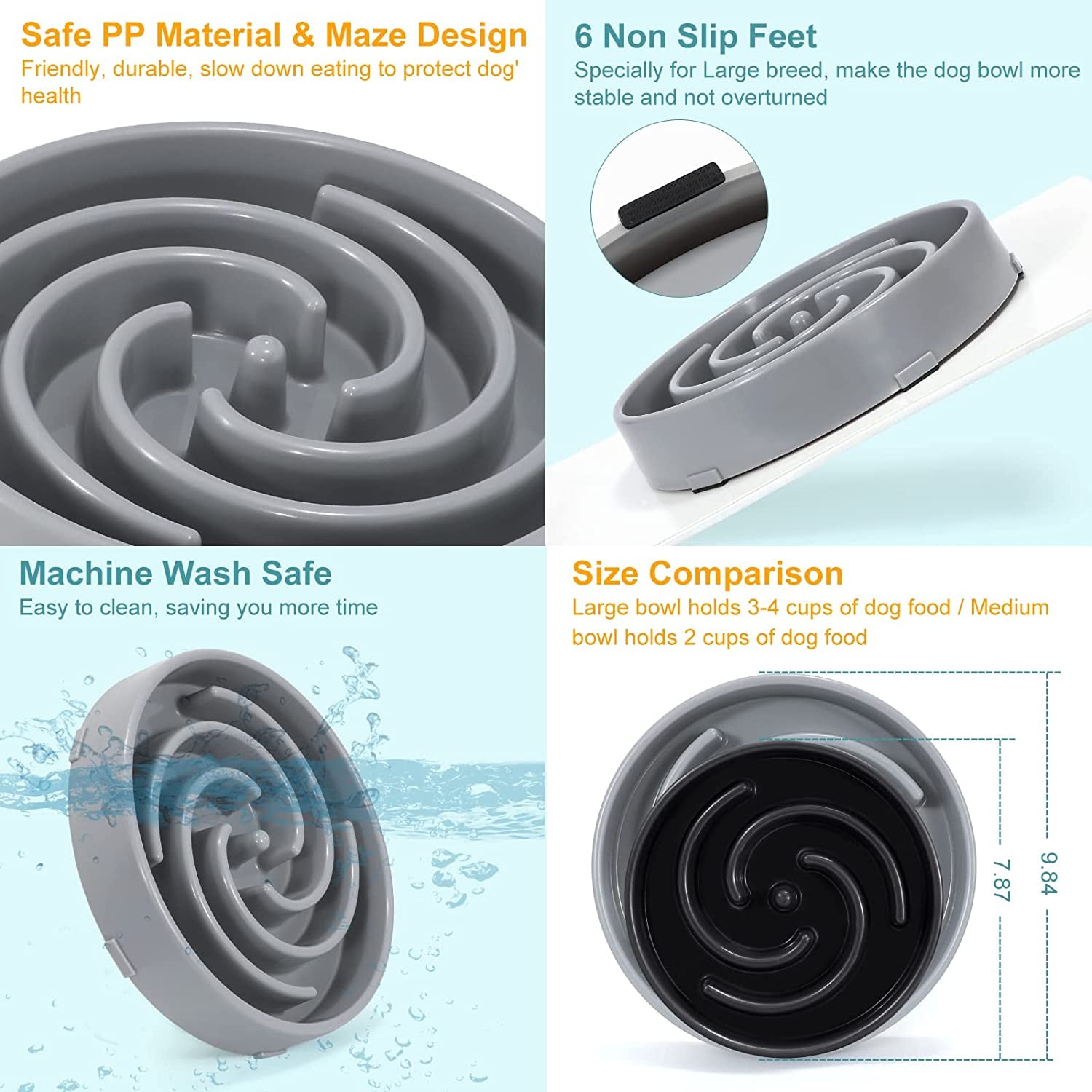 Slow Feeder Dog Bowl – Maze Puzzle Bowl for Dogs