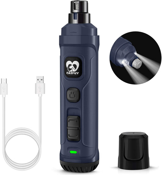 Rechargeable Pet Nail Grinder – Safe & Quiet Nail Trimmer with Dual LED Lights