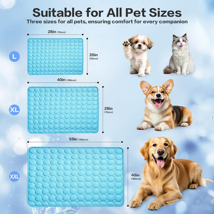 Cooling Pet Mat – Self-Cooling Washable Pad for Dogs & Cats | Non-Slip Summer Cooling Bed